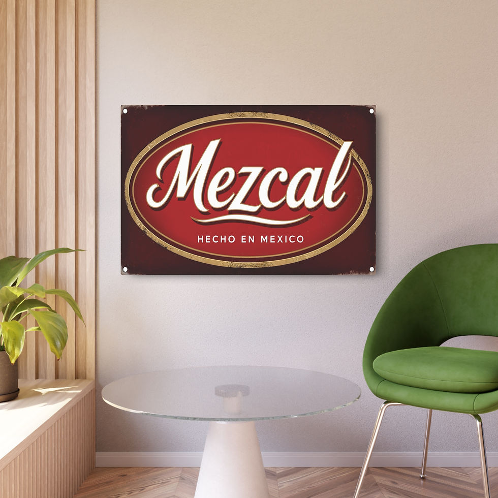 Thumbnail: Rustic "Mezcal" Metal Art Sign Version III, 36" x 24" Rustic Cantina, Bar Decor
