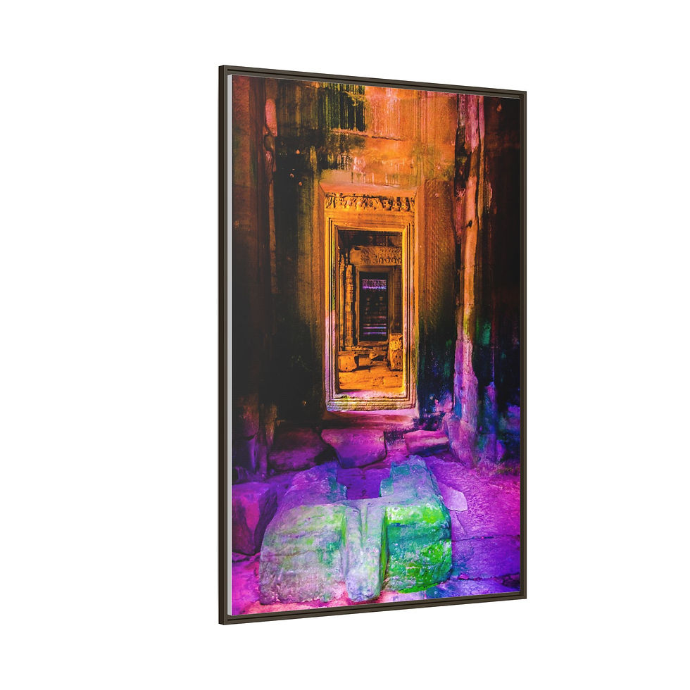 Thumbnail: Passage Through Temple, Time, and Spirit 40" x 60" Framed  Canvas Print, Gift