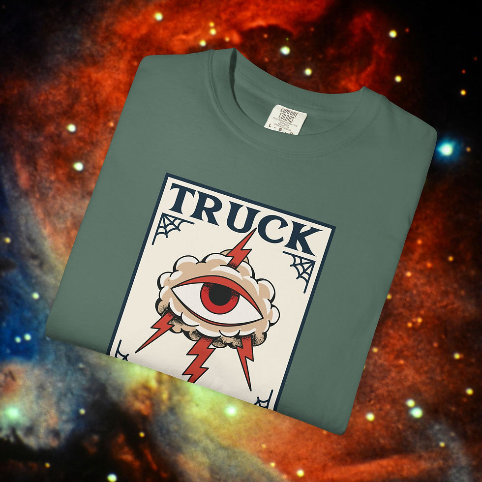 Thumbnail: Green Truck t-shirt with eye graphic, My Site 1. Democracy T-Shirt, Unisex Gift.
