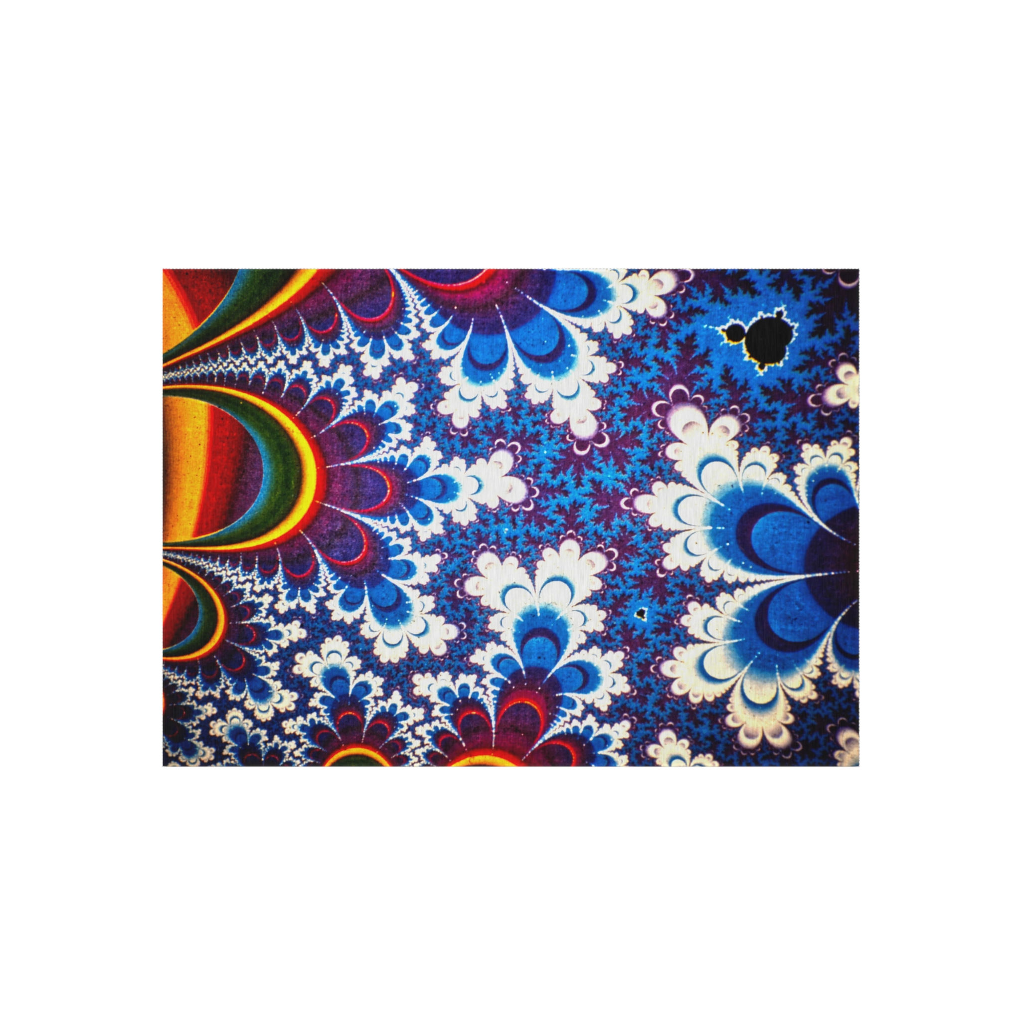 Ecstatically Colorful Flower Fractal 60" x 84" Rug, Psychedelic Home Art, Gift