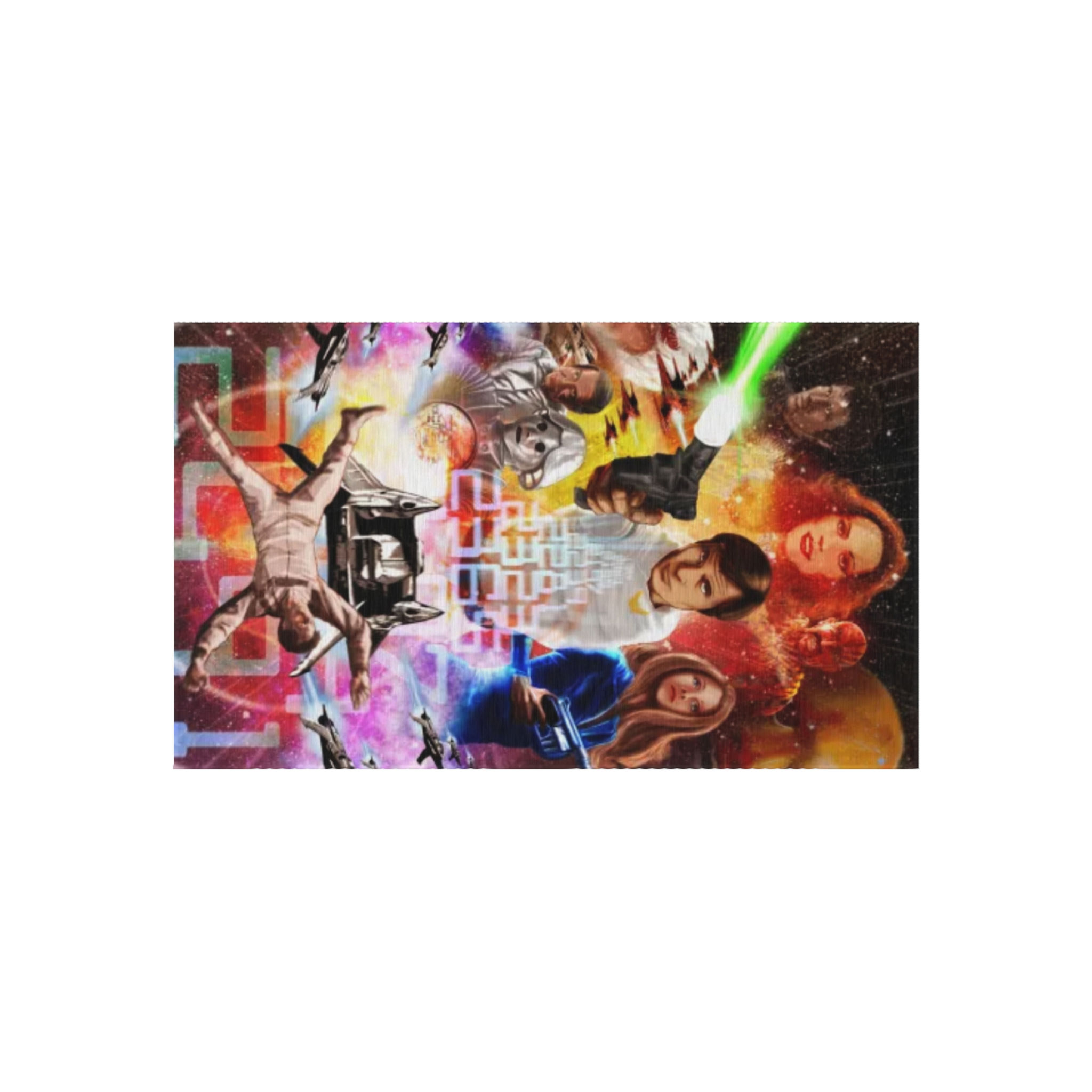 Retro Galactic Adventures 36" x 60" Outdoor Rug For Vintage Sci-Fi Fans, Gift