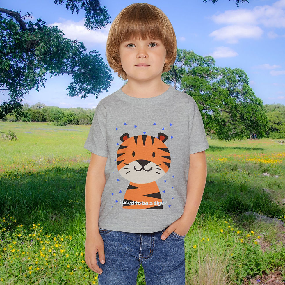 Thumbnail: A boy modelling a tiger 
T-Shirt