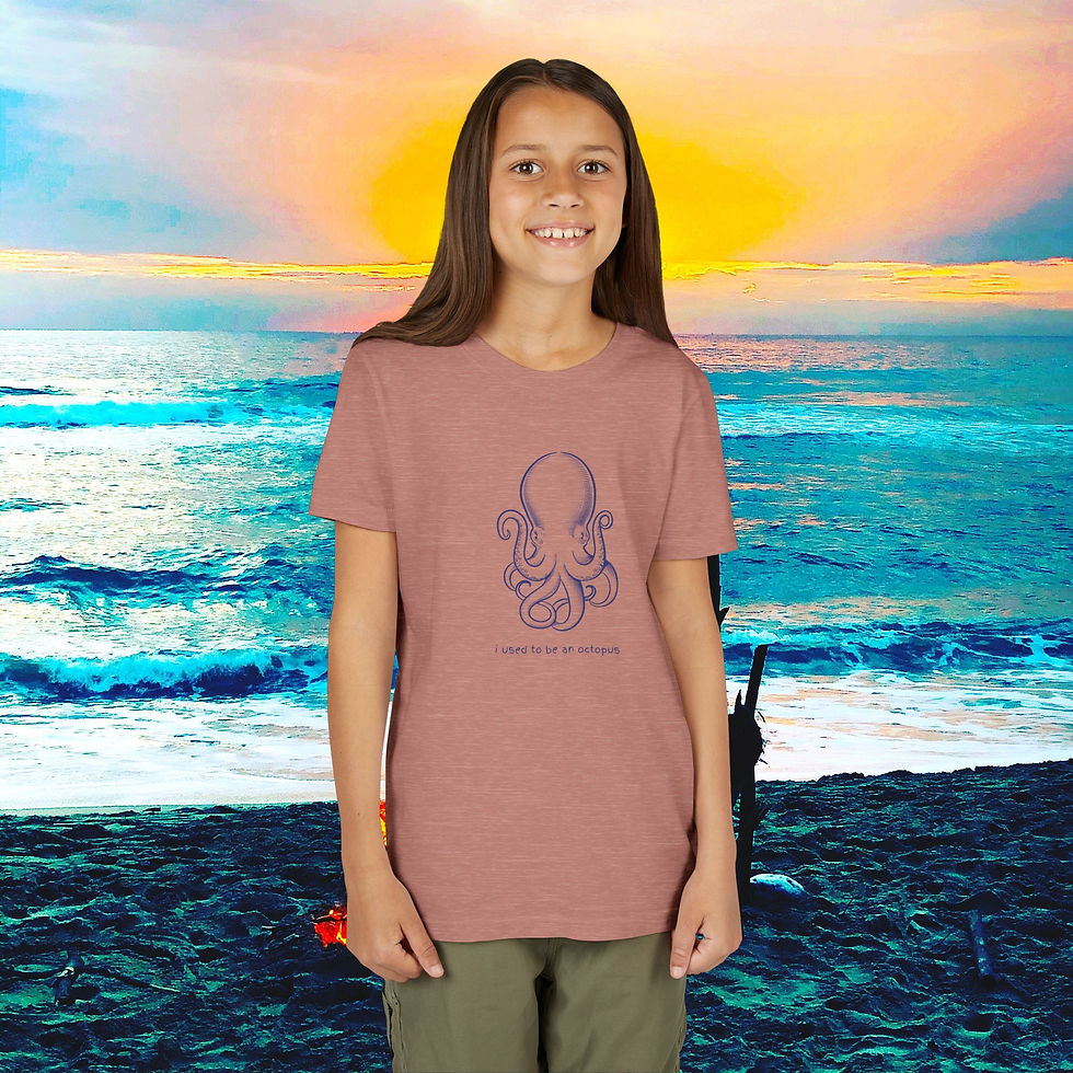 Thumbnail: Young girl wearing octopus t-shirt, ocean background, Grateful Dead, My Site 1