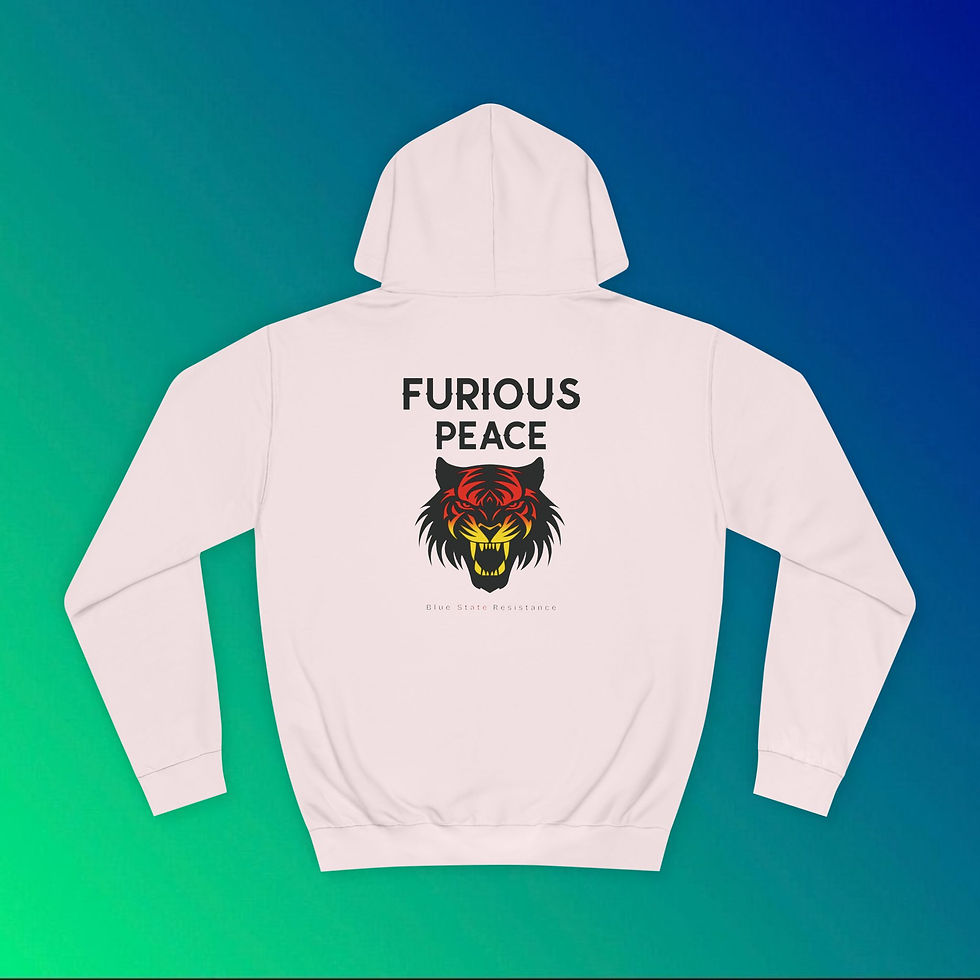 Thumbnail: Furious Peace hoodie with wolf design on back, My Site 1