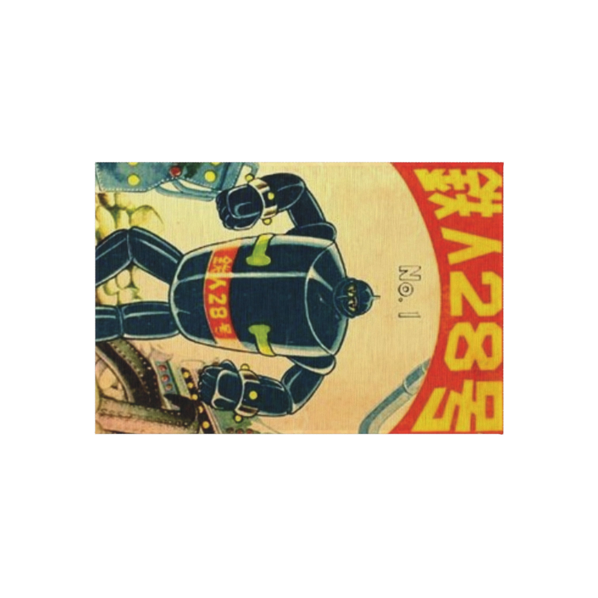 Vintage Japanese Giant Robot 24" x 36" Outdoor Rug for Camping, Festivals, Gift