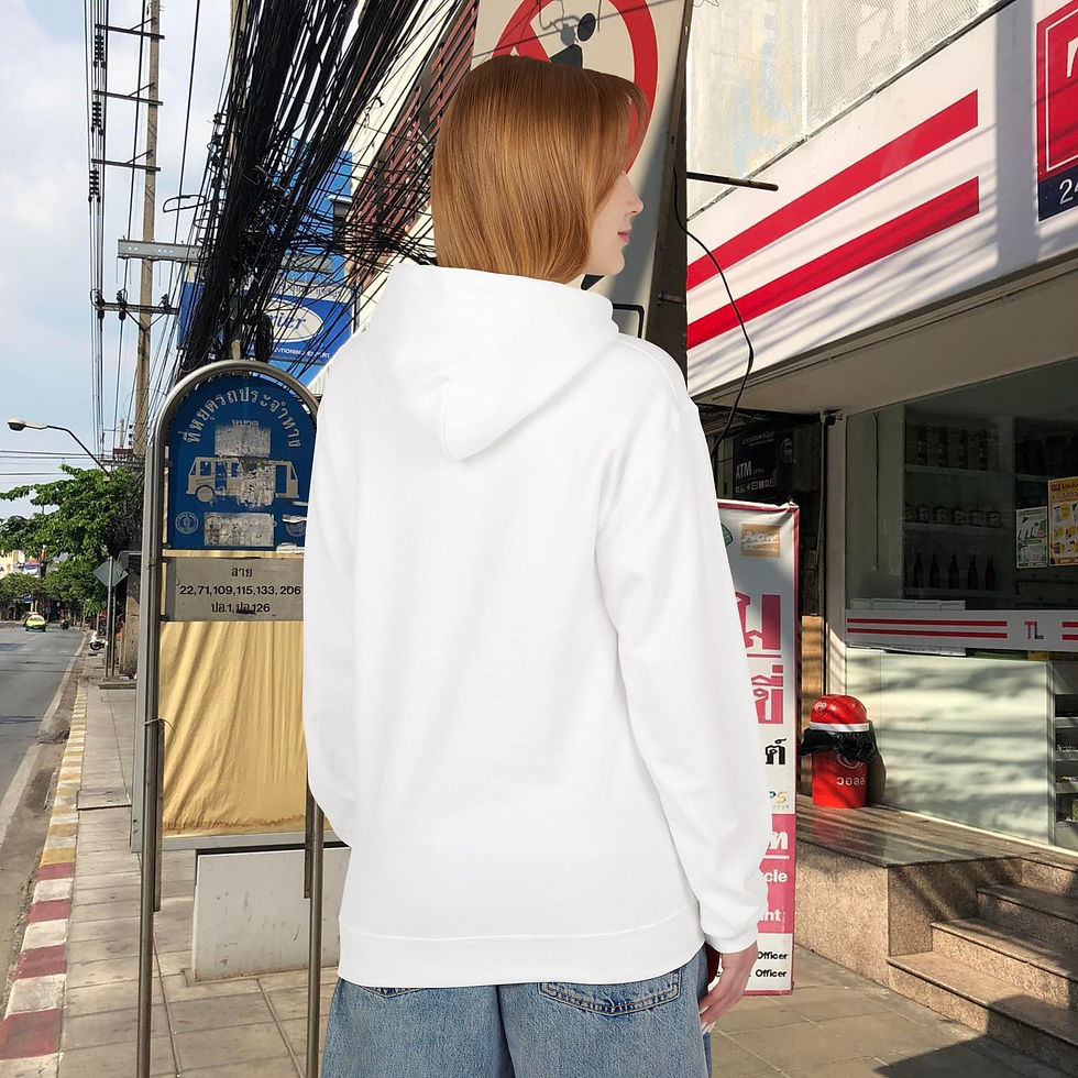 Thumbnail: Young woman in white hoodie walking near street, My Site 1