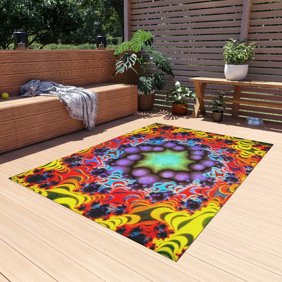 Vibrant Rainbow Chaos Fractal 48" x 72" Rug, Psychedelic Home Decor, Fun Gift. Psychedelic Rug, Fractal Art