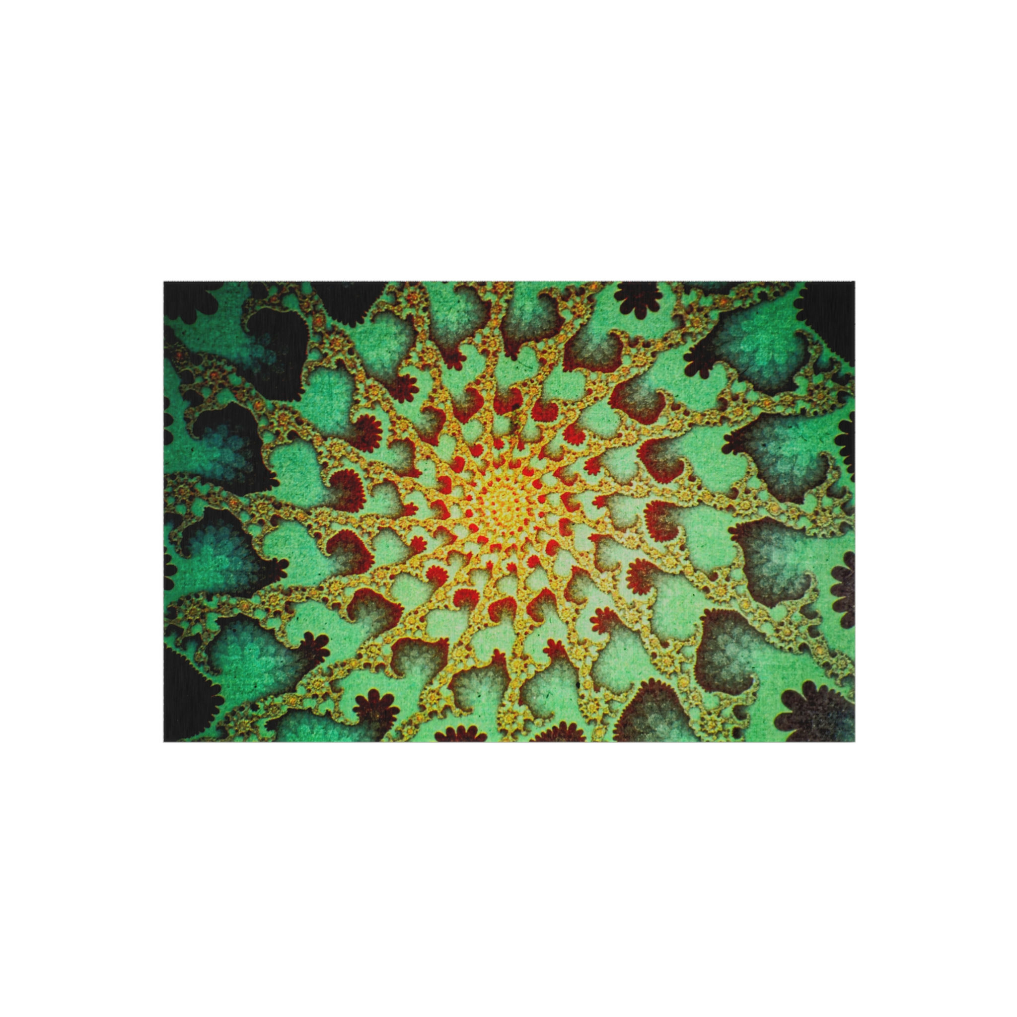 Earthy Green Space Plant Fractal 48" x 72" Rug, Organic Trippy Decor, Fun Gift