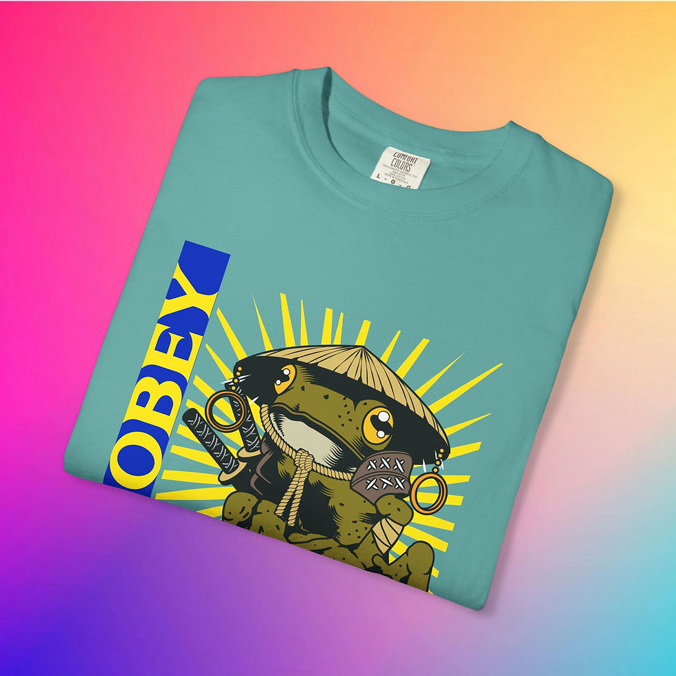 Thumbnail: Green t-shirt with OBEY and cartoon frog graphic, My Site 1