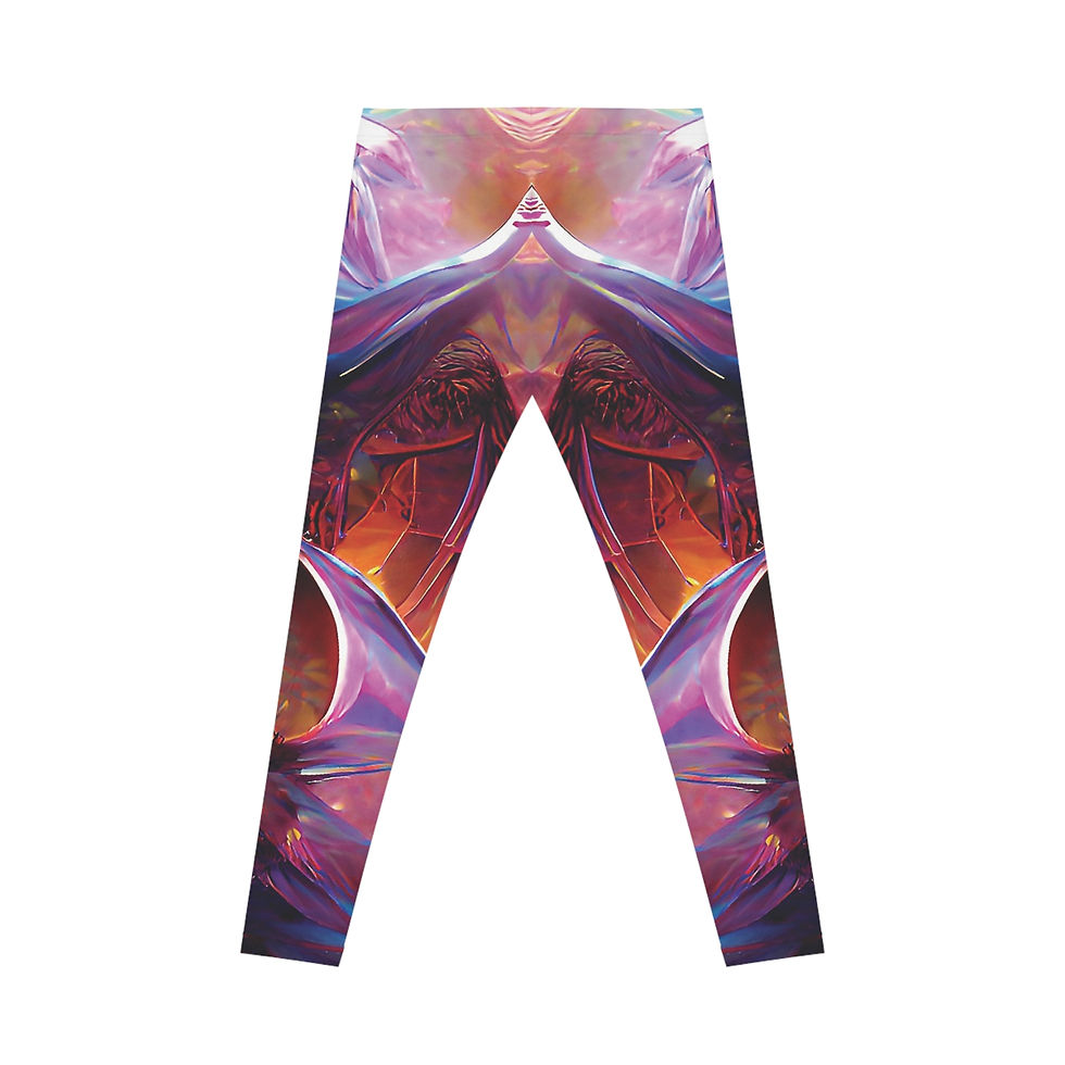 Thumbnail: Unique Vibrantly Meditative Women's Yoga Leggings, Festival Ecstatic Dance Wear