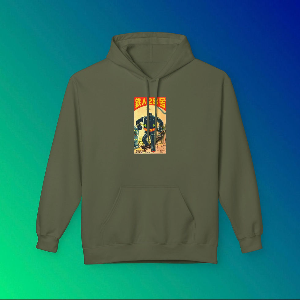 Thumbnail: Green hoodie with cartoon graphic, BAREM, Classic Temple of Surf Pirate Tee, Unisex Gift.