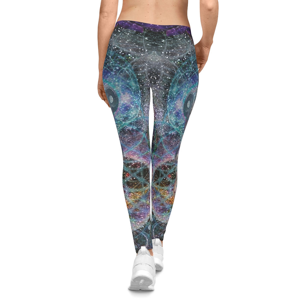 Thumbnail: Cosmic Kundalini Snake & Chakras Women's Yoga Leggings, Festival Ecstaticwear