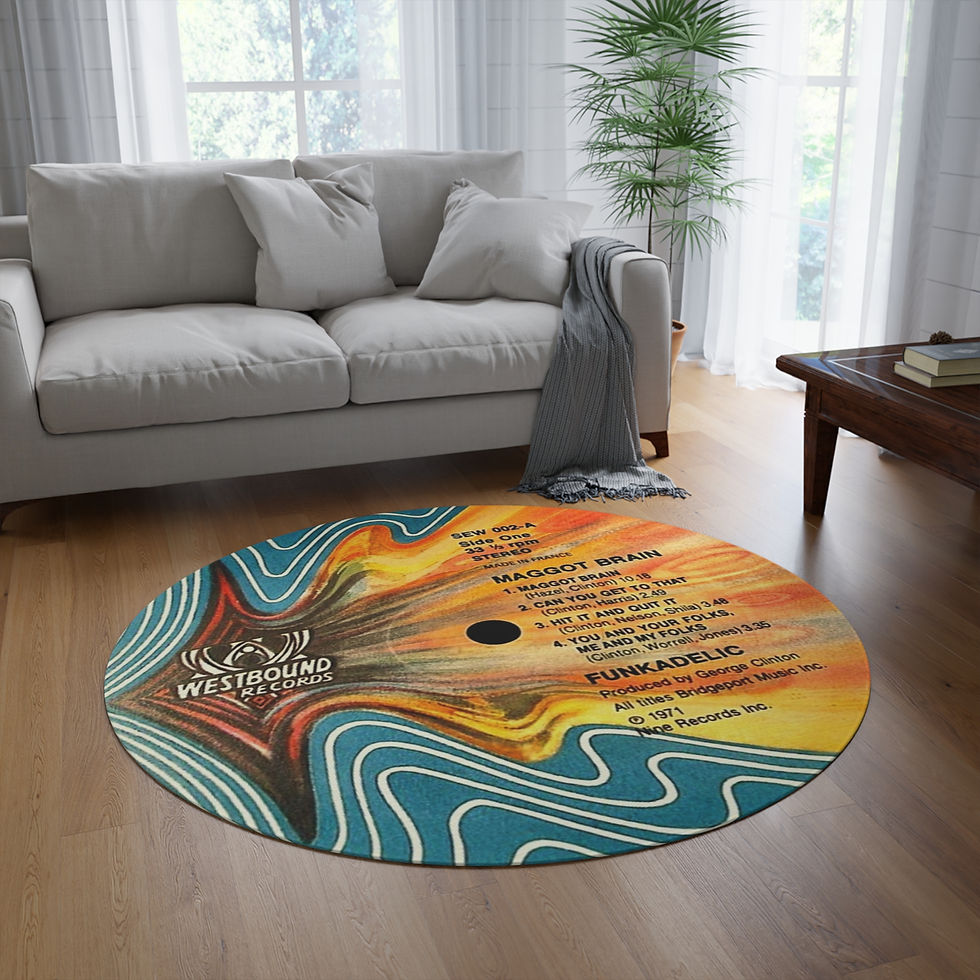 Abstract Reggae Vinyl Record 60" Round Rug, Colorful Vintage Art Floor Mat, Gift. My Site 1