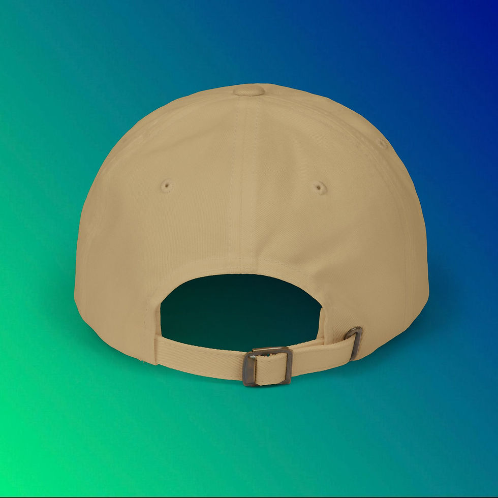 Thumbnail: Khaki Trucker's Hat back view with adjustable strap; perfect unisex gift. My Site 1