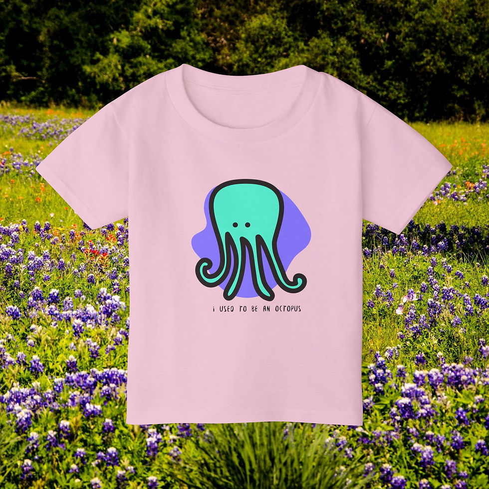 Thumbnail: Pink toddler shirt with octopus design, Oceanic "I Used to be an Octopus" Toddler T-Shirt, Playful Kids Tee