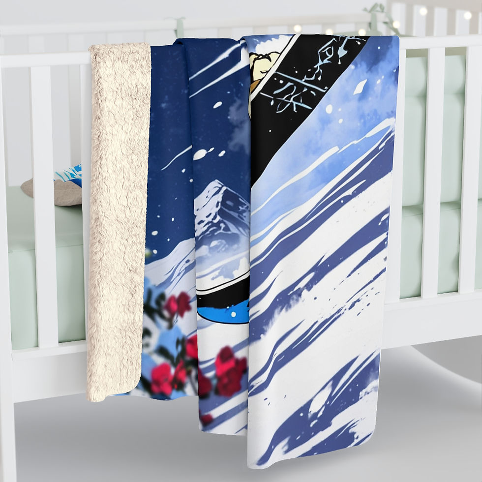 Thumbnail: Electric Skeleton Snowboarder 60" x 80" Sherpa Fleece Blanket, Cosmic Rare Gift