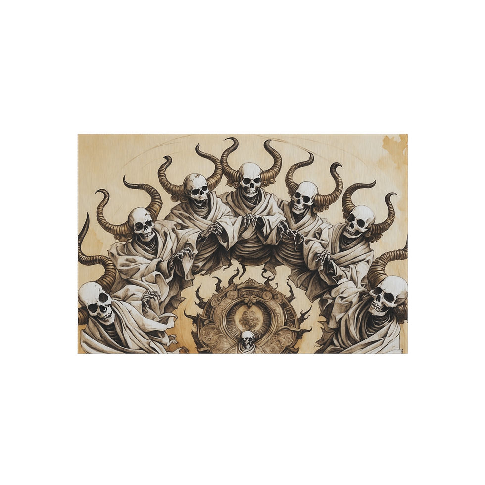 Group of demon skulls, dark art, psychedelic art, gothic illustration, unisex gift, My Site 1