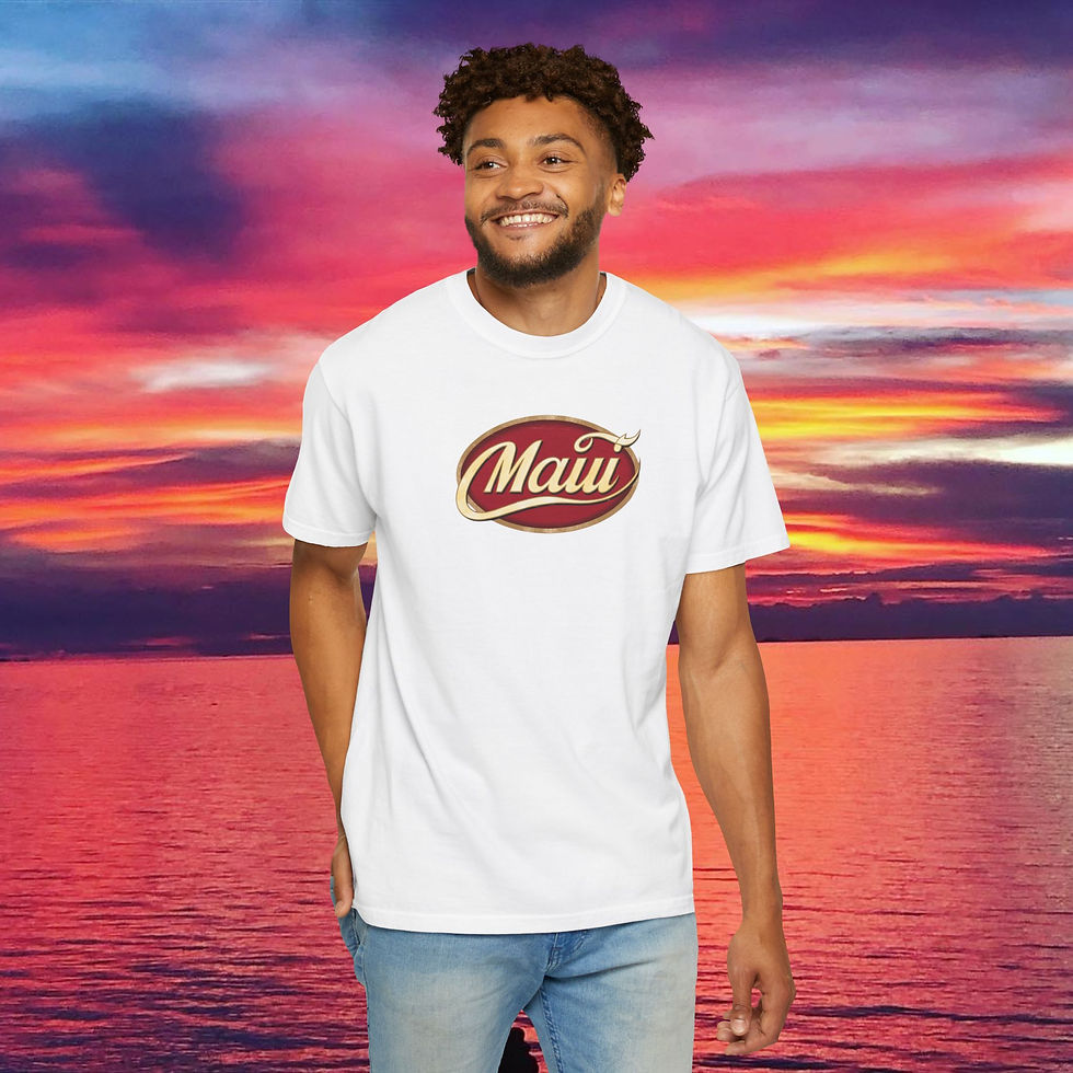 Thumbnail: Classic "Maui" Vintage Logo T-Shirt, Retro Design Hawaiian Island Tee, Fun Gift