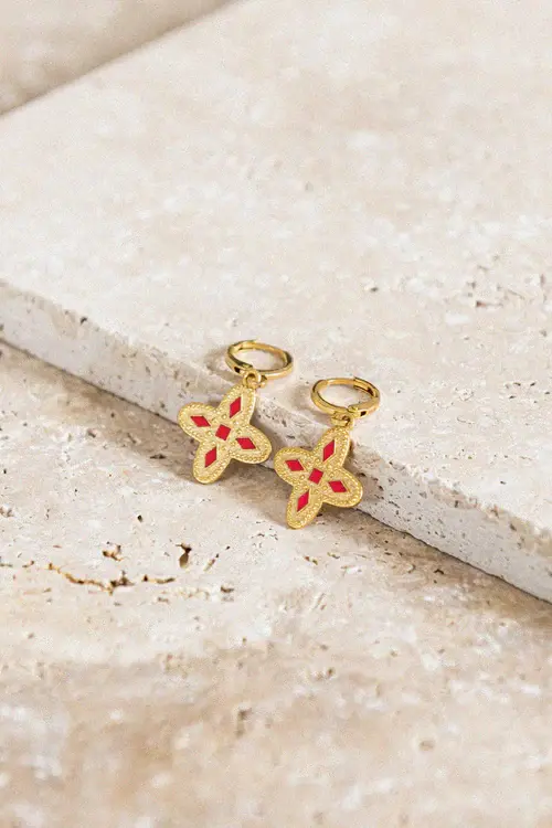 Anais Earrings (Tangerine Red)