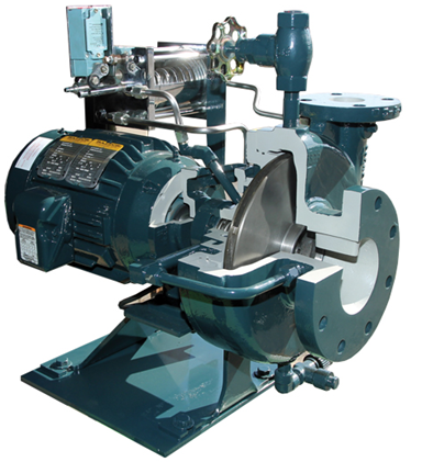 Cutaway of an open drive Cornell pump.