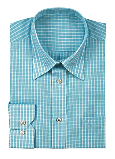 Blue and white gingham shirt