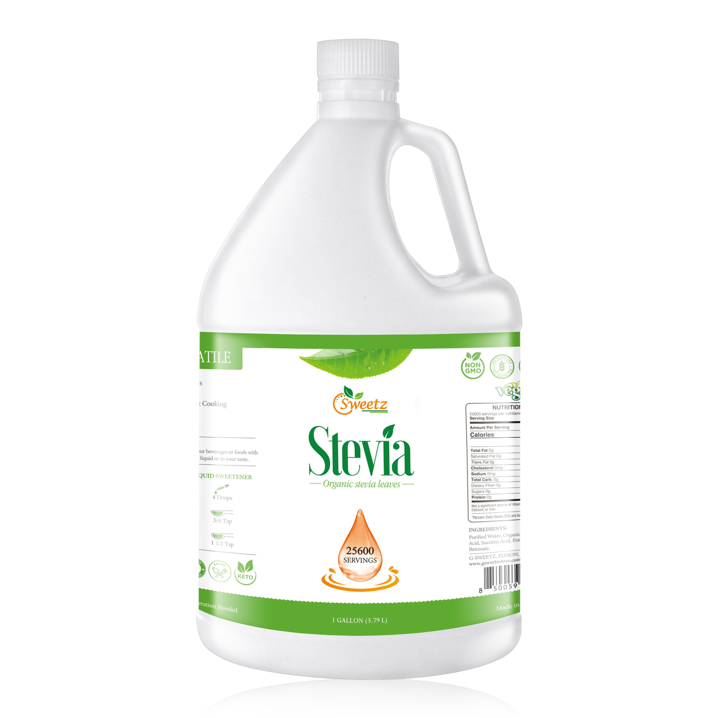 STEVIA DROPS 128 FLOZ (1 Gallon)