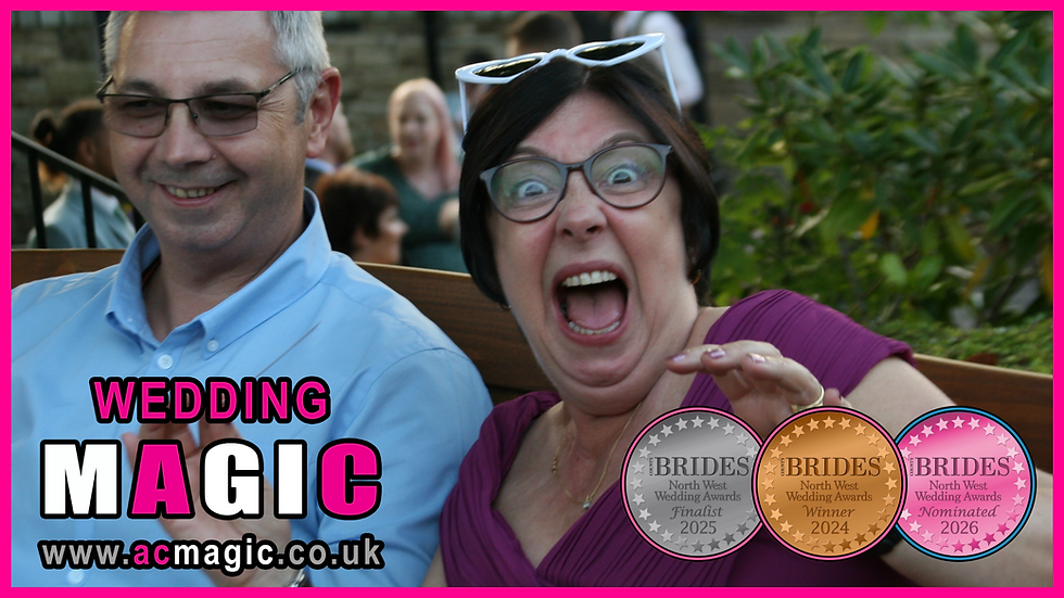 A guest at a wedding in Manchester Looking Amazed by ACMAGIC