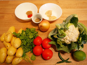Aloo Gobi - Potato and Cauliflower curry.
