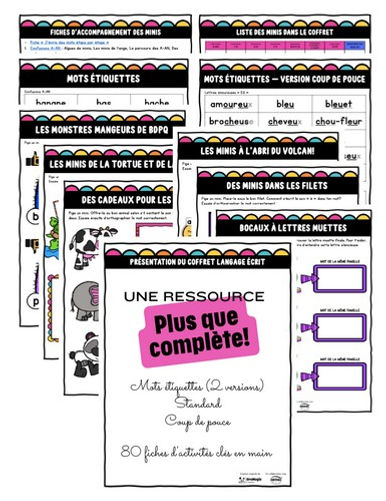 Fiches d'activités Coffret langage écrit