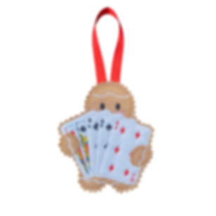 Card Player Gingerbread Felt Decoration