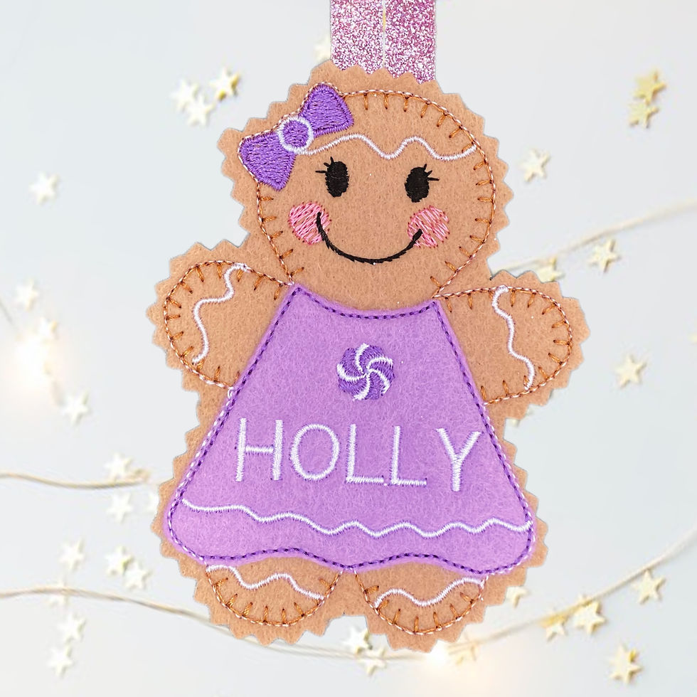 Thumbnail: Personalised Christmas Gingerbread Girl Decoration