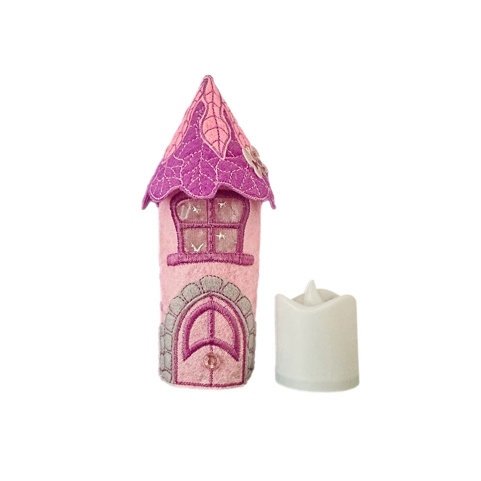 Pink and Purple Tea Light Fairy House