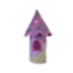Thumbnail: Purple Floral Roof Tea Light Fairy House