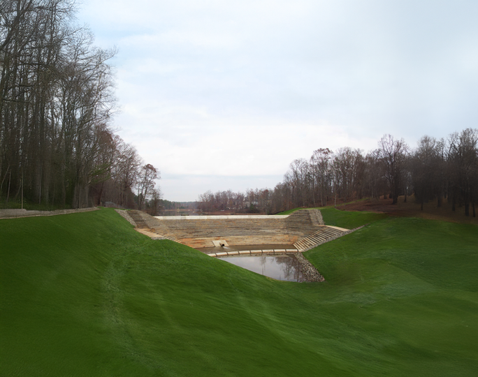 Photo of completed Yellow River Dam No. 14 (Gwinnett Y-14) by Thalle Construction Company.