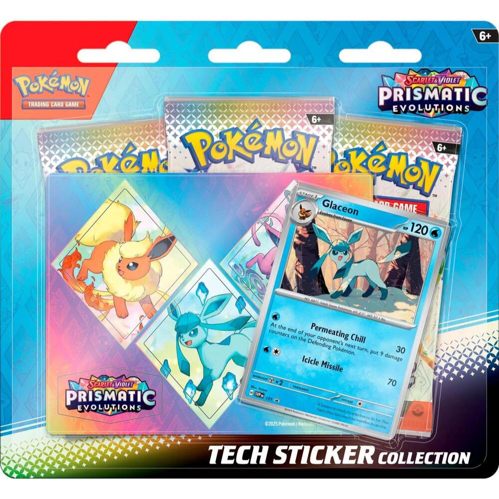 Prismatic Evolutions Tech Sticker Collection [Glaceon] front of box - HallofFameTCG