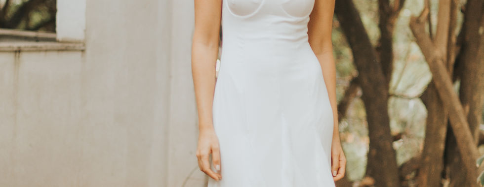 Vestido de noiva sereia com corpete minimalista
