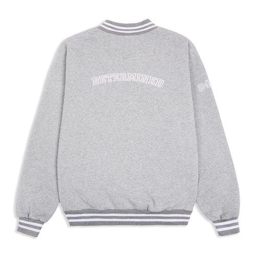 DETERMINED Varsity Jacket in Grey & White | Determined Streetwear
