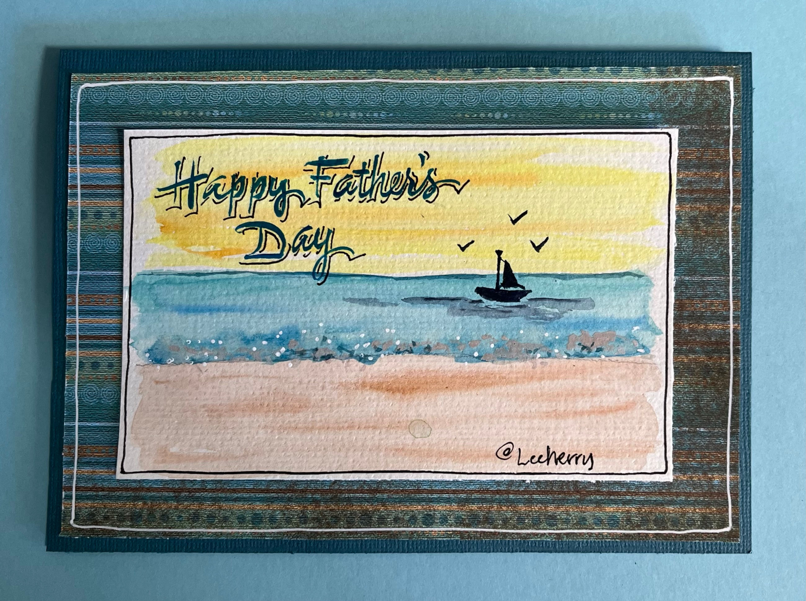 "Oceanscape Custom"  Hand-painted Greeting Card