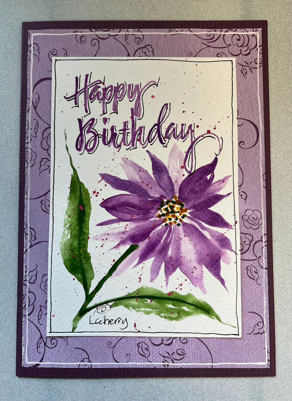 Thumbnail: "Splatter Floral Custom" Hand-painted greeting card