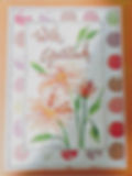 Hand-painted watercolor cosmos greeting card personalized