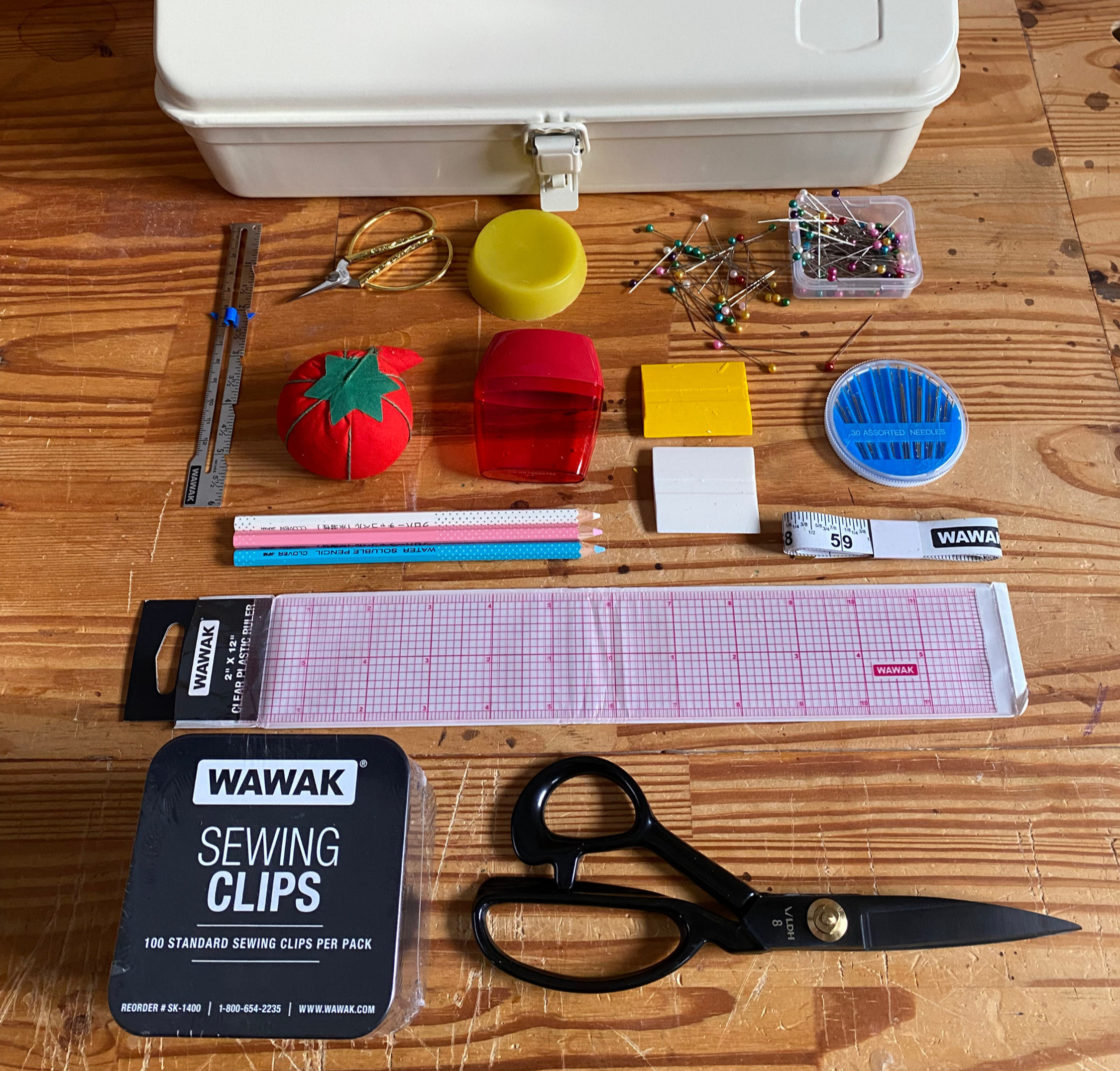 Sewing Toolbox, stocked with supplies