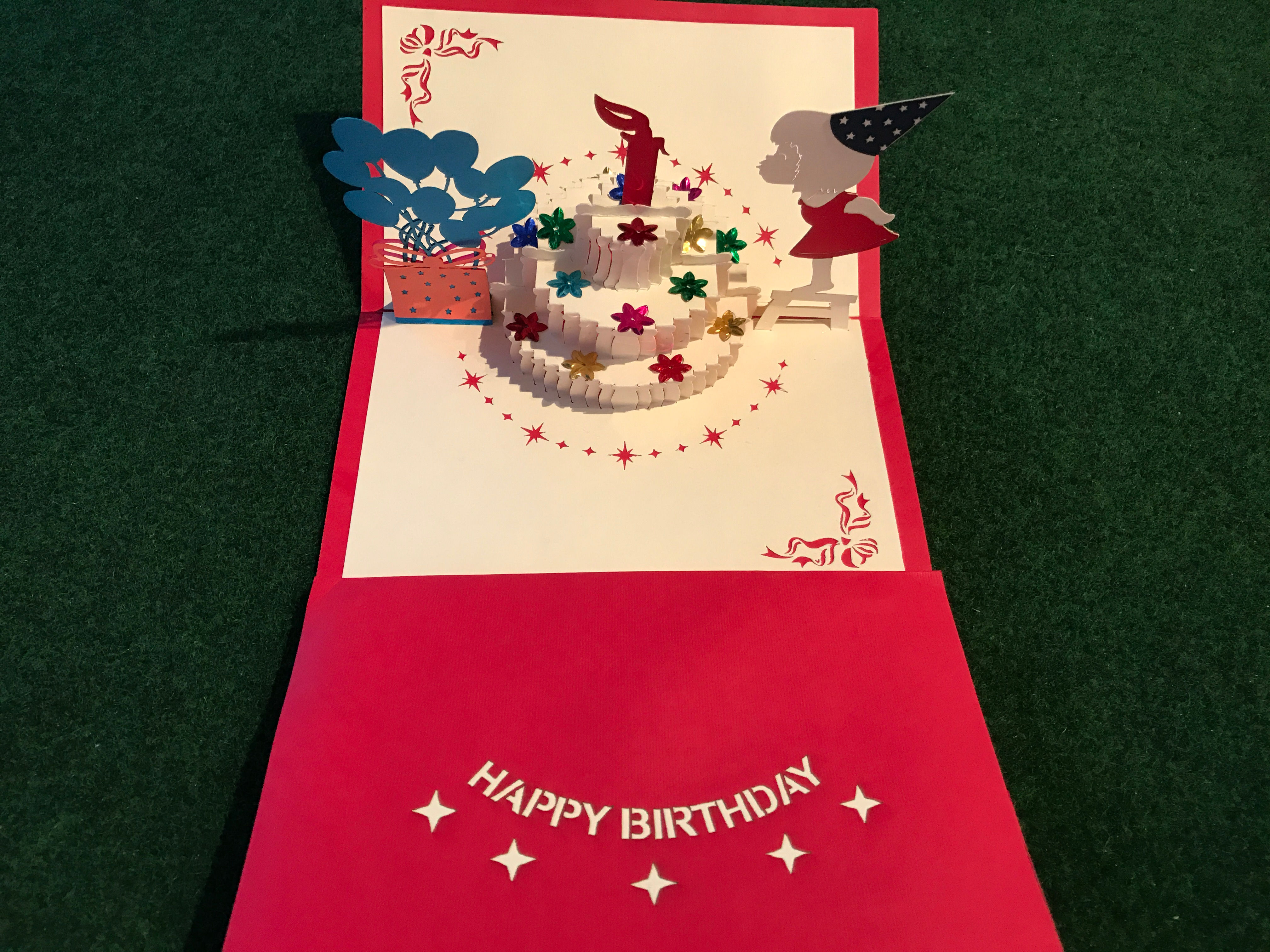Carte 3D anniversaire fille