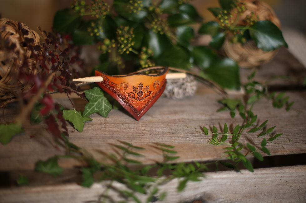 Thumbnail: Light Tan - Burnt Hairslide | Handmade Leather Barrette | Beara Belts