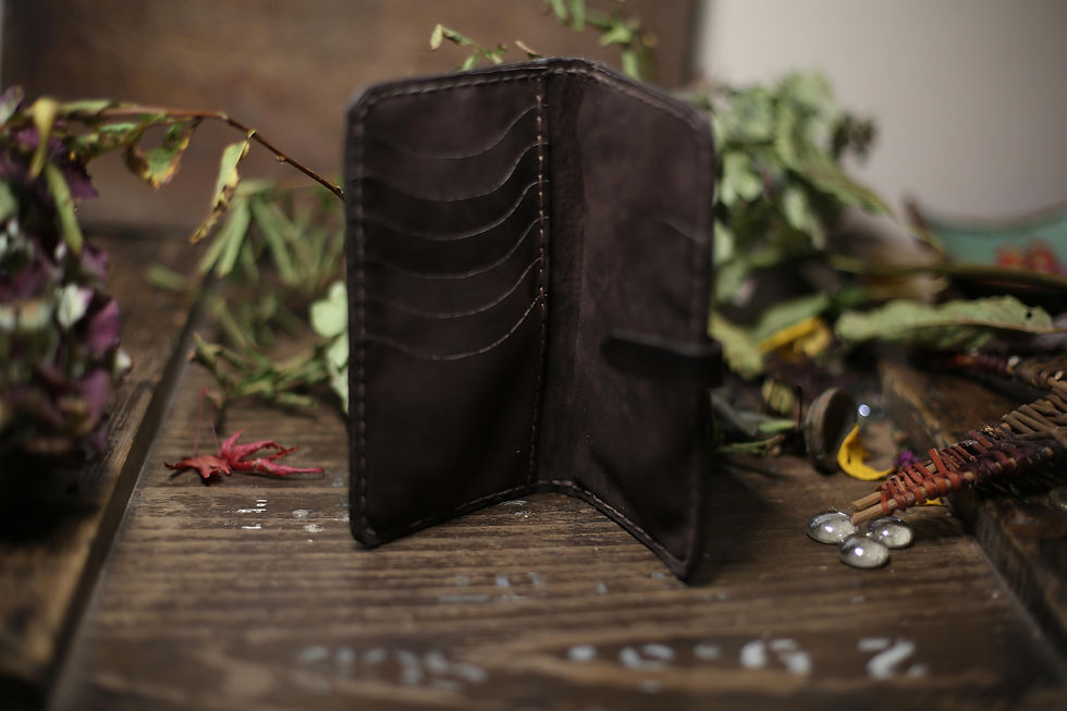 Thumbnail: White Feather Wallet | Handcarved purse | Beara Belts