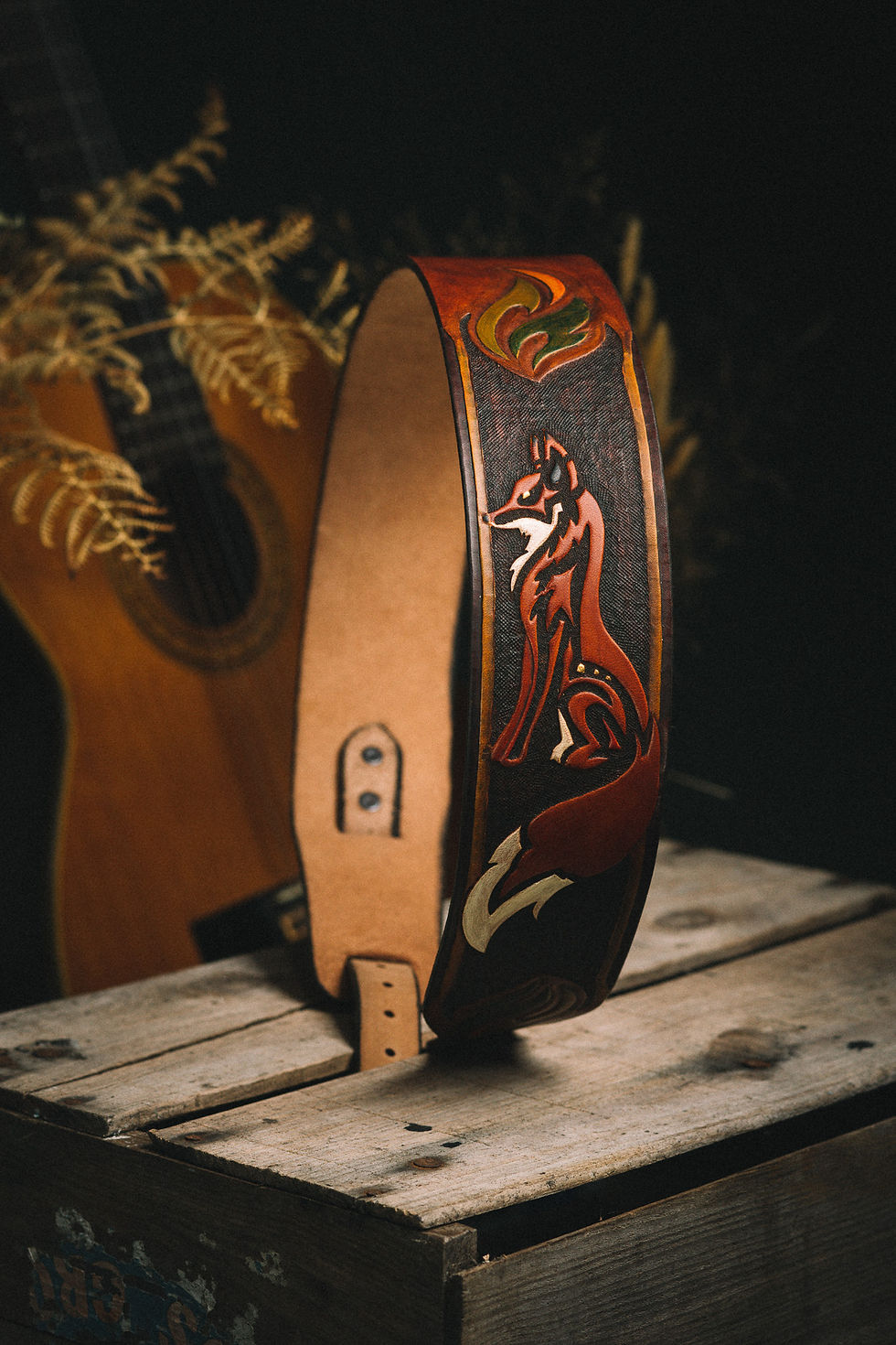 Thumbnail: The Fox/ Handmade guitar strap/ Adjustable guitar strap/ Beara b