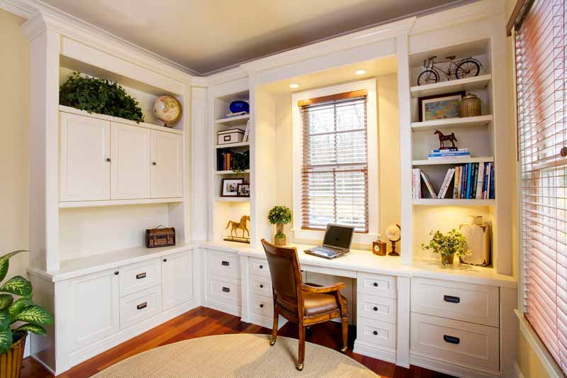 Built in storage at home office den space saver design solutions family room trustworthy