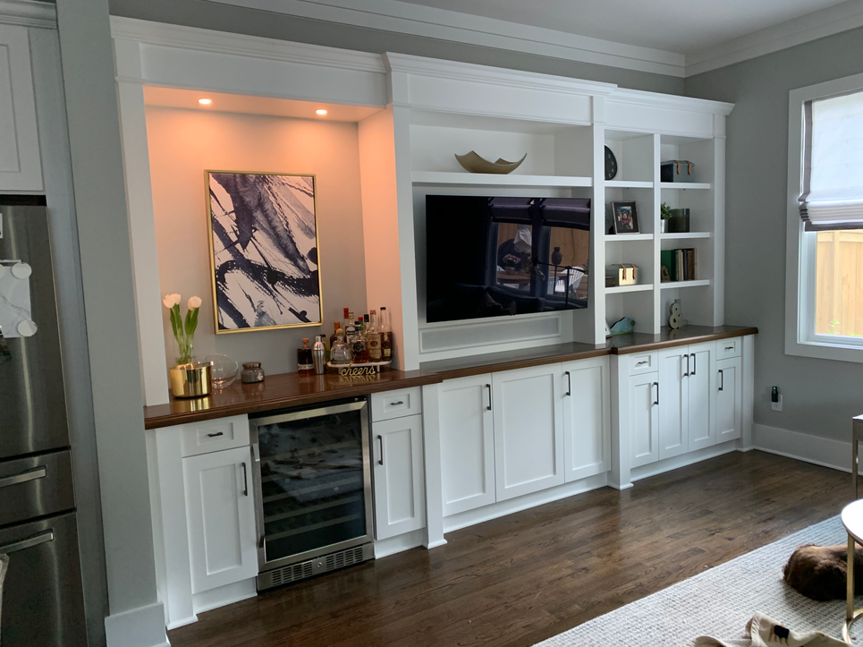 Modern Entertainment Center with Storage and Display Cubbies
