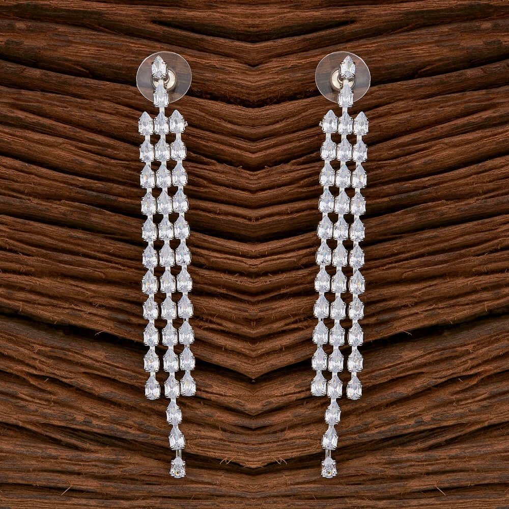 Diamond earrings - silver plated