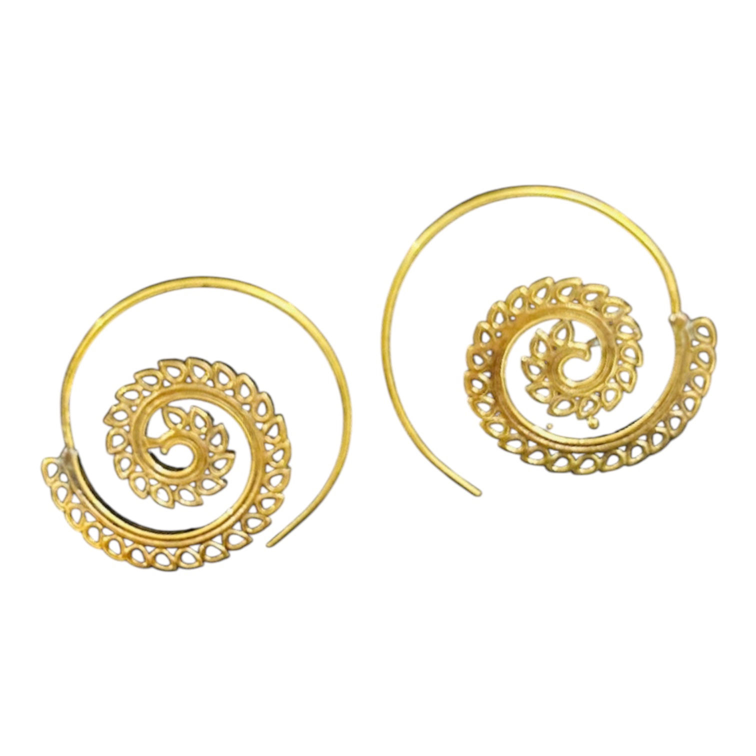 Spiral Gold hoop earrings - gold plated