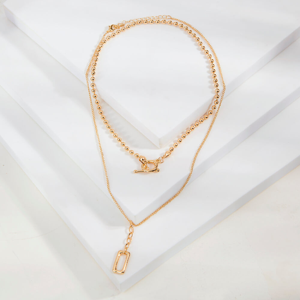 Two Layered Golden Necklace 